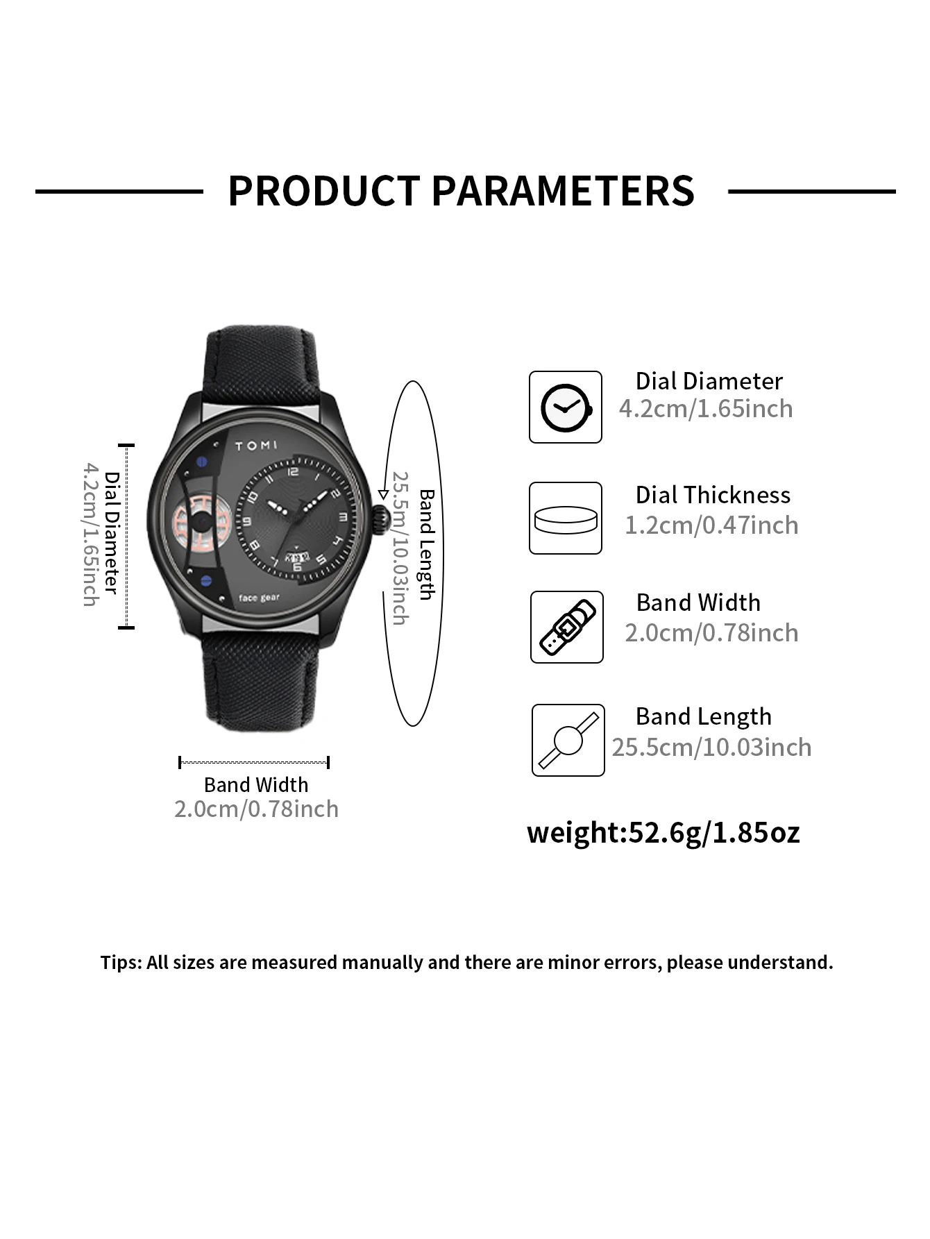 TOMI Set Gift Box for Men's Minimalist Business Quartz Watch Luxury Versatile Double Strap Detachable Watch Festival Gift
