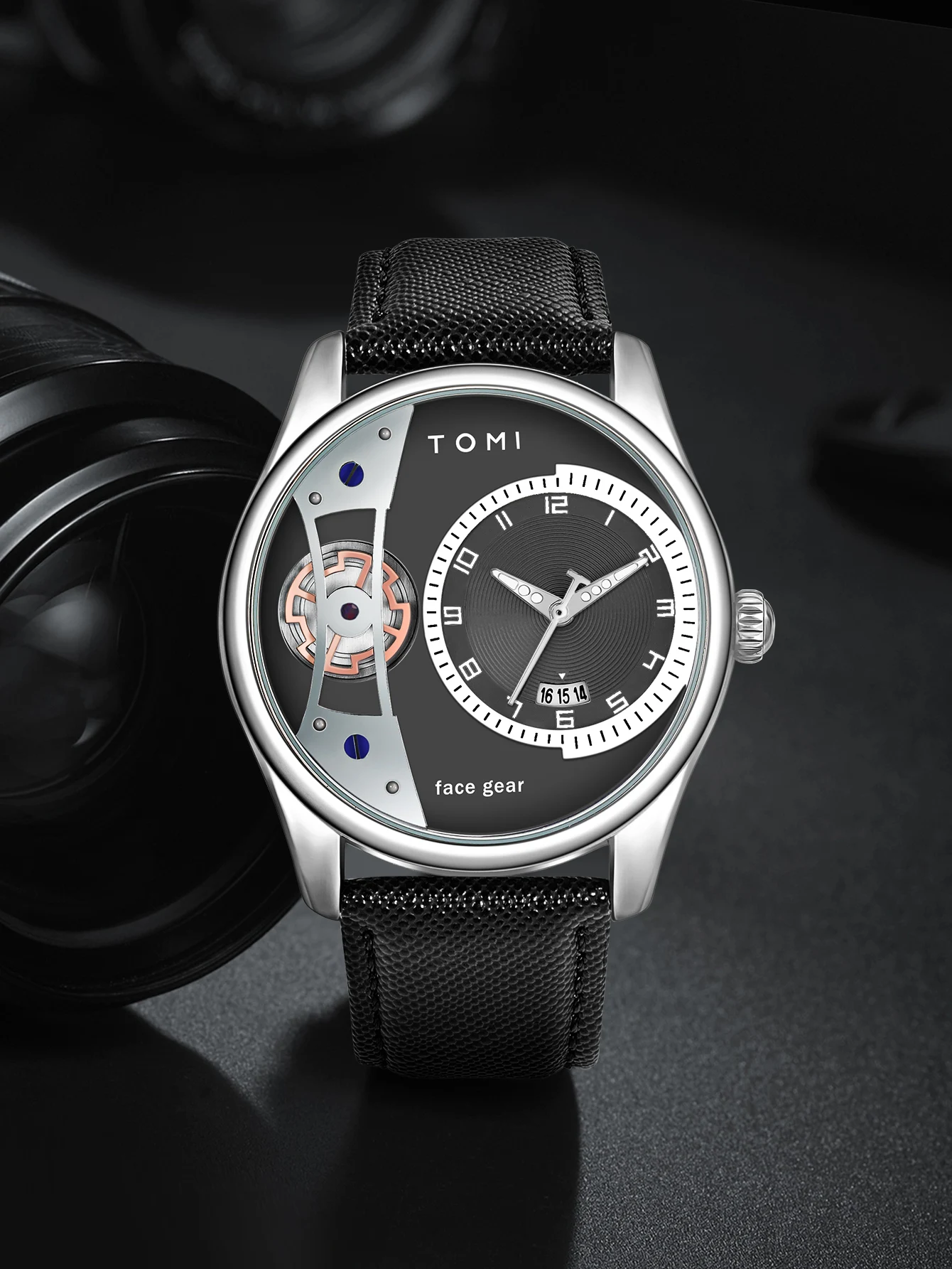 TOMI Set Gift Box for Men's Minimalist Business Quartz Watch Luxury Versatile Double Strap Detachable Watch Festival Gift