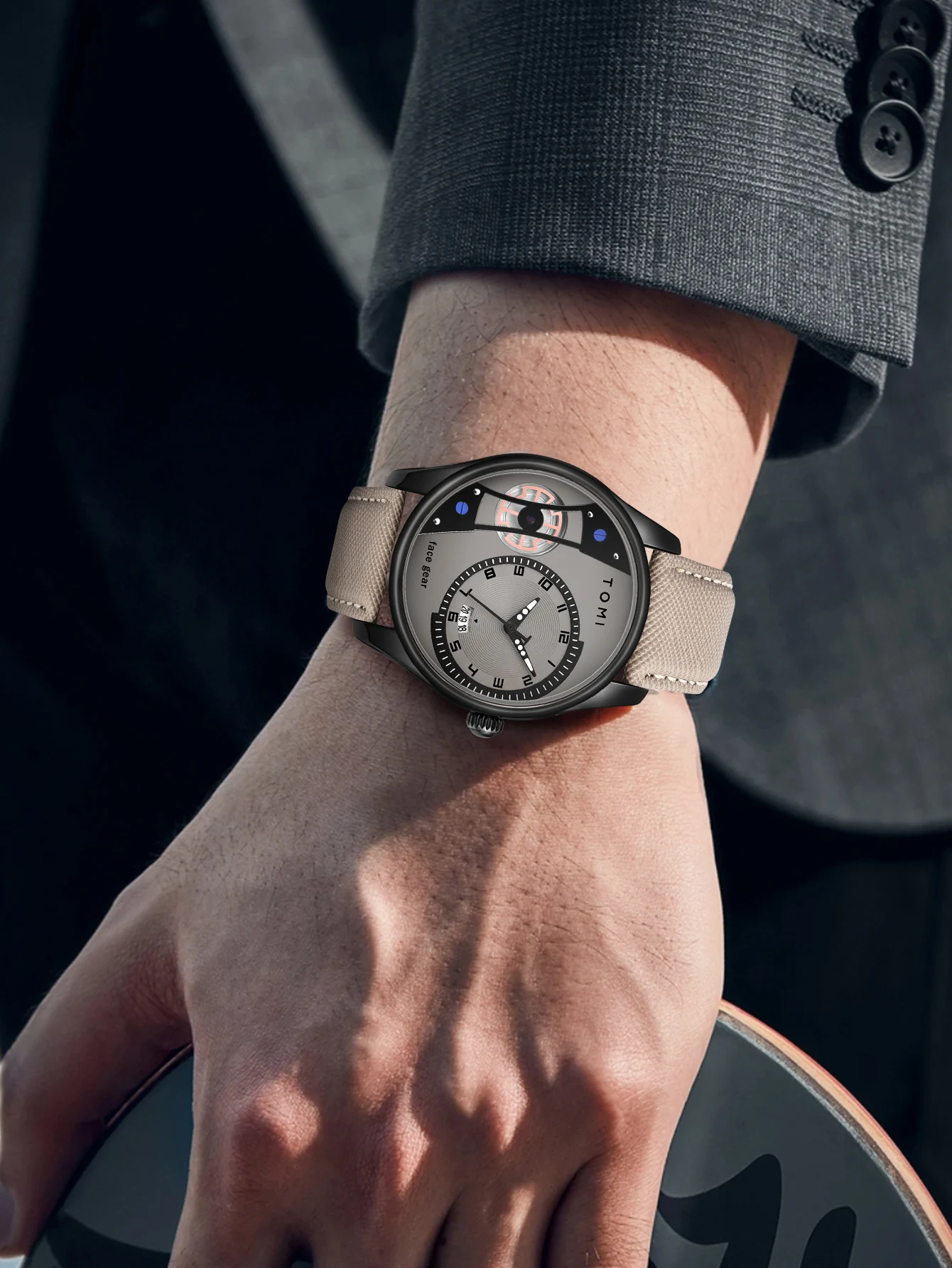 TOMI Set Gift Box for Men's Minimalist Business Quartz Watch Luxury Versatile Double Strap Detachable Watch Festival Gift