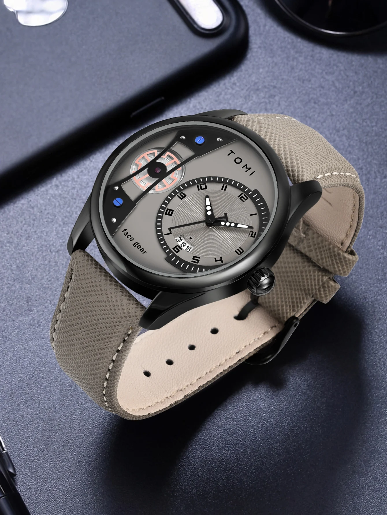 TOMI Set Gift Box for Men's Minimalist Business Quartz Watch Luxury Versatile Double Strap Detachable Watch Festival Gift