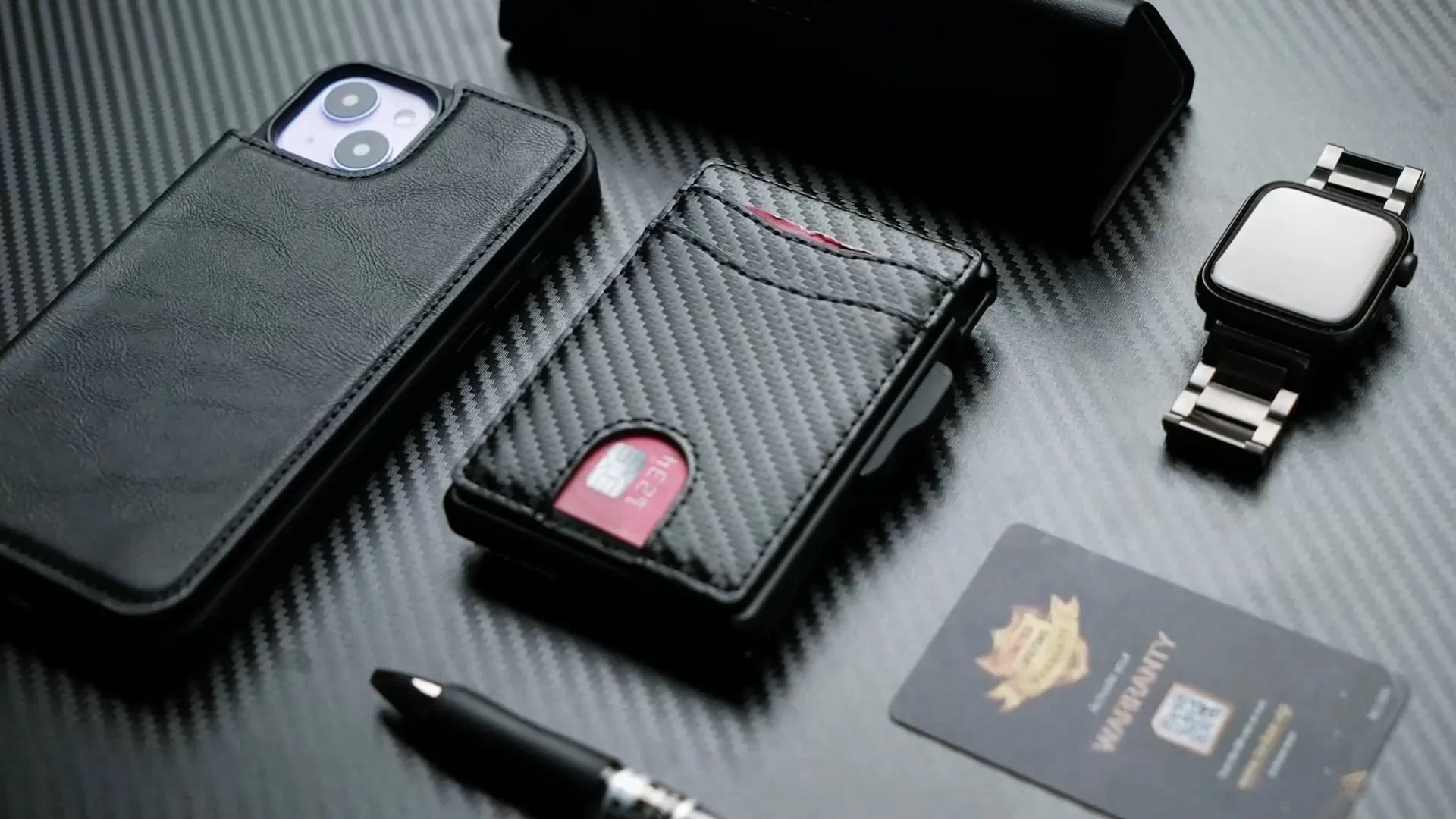 Minimalist Wallet EDC Tactical Slim PU Leather Credit Card Holder RFID Blocking Bifold Smart Wallets with Money Clip for Men