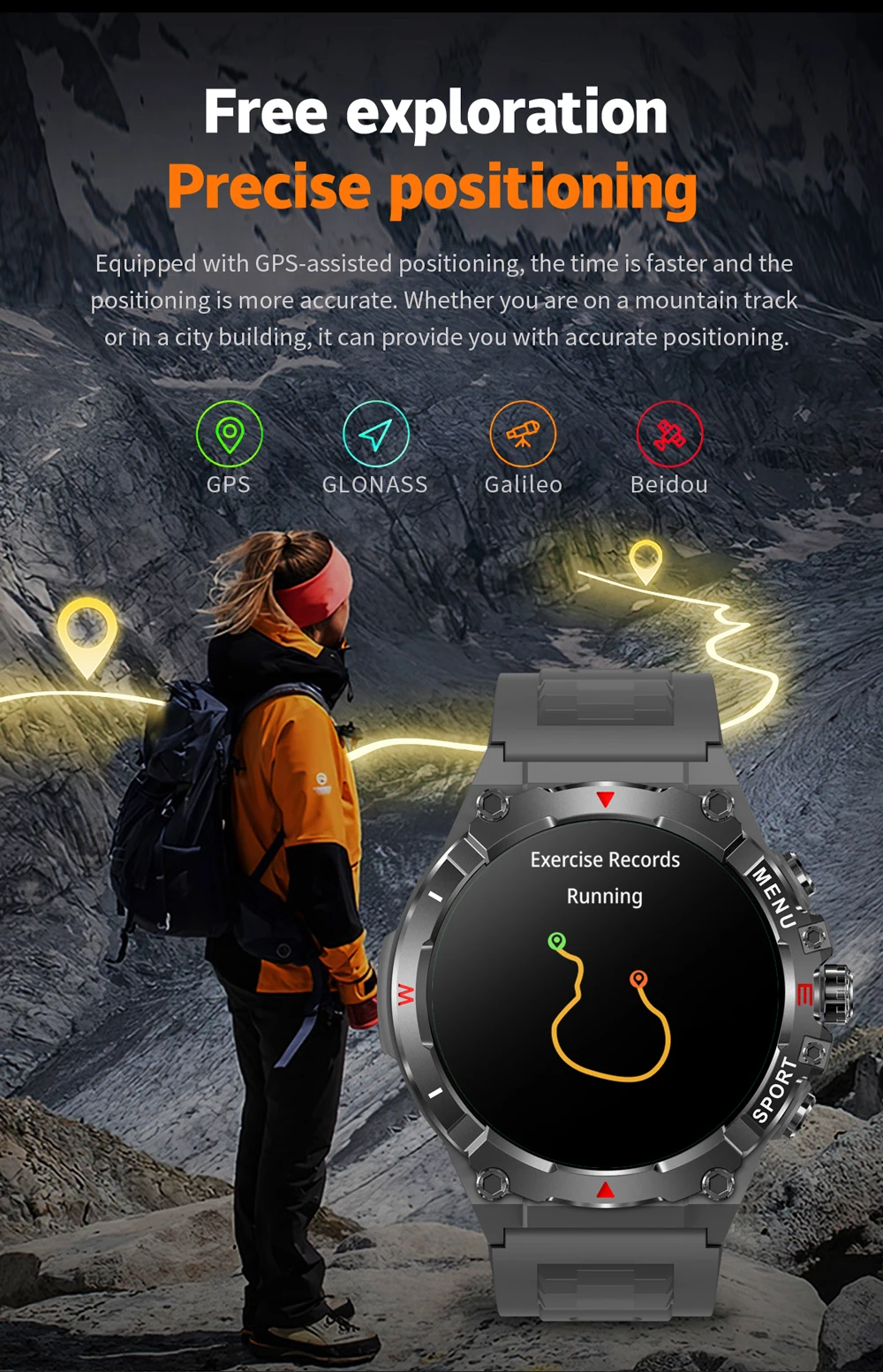 2025 COLMI V76 GPS Smartwatch 1.43" Ultra AMOLED Display Built-in Compass Altimeter Bluetooth Call Smart Watch 500mAh Battery