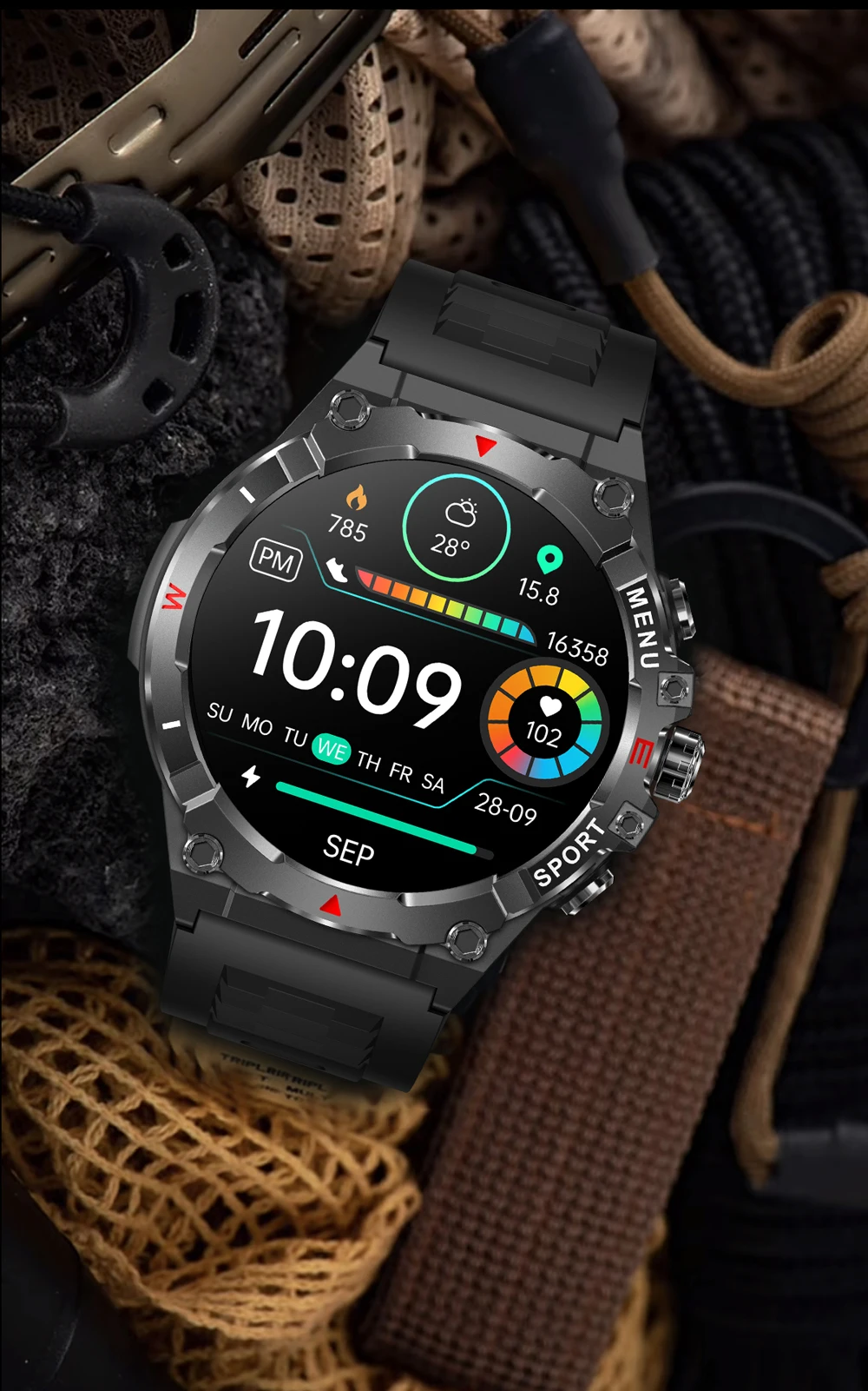 2025 COLMI V76 GPS Smartwatch 1.43" Ultra AMOLED Display Built-in Compass Altimeter Bluetooth Call Smart Watch 500mAh Battery