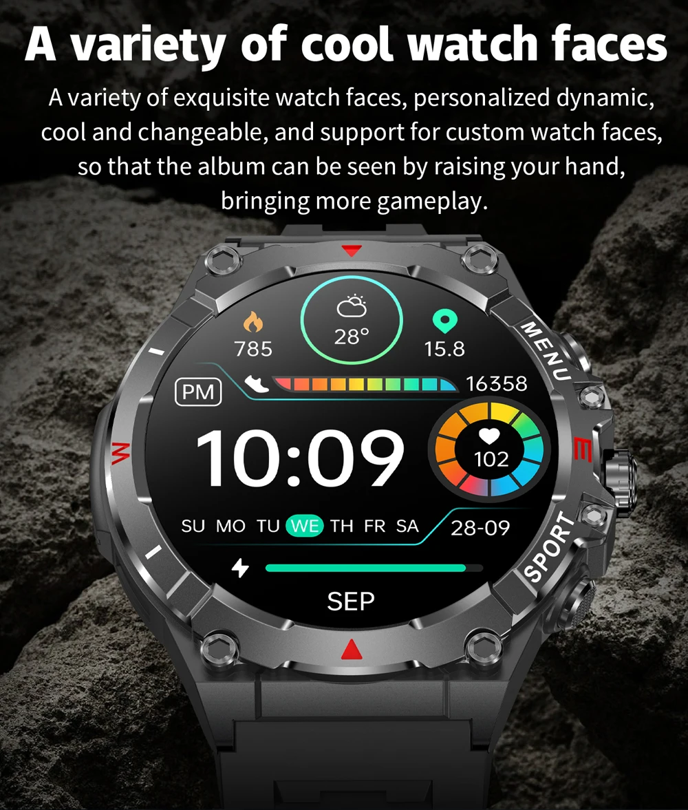 2025 COLMI V76 GPS Smartwatch 1.43" Ultra AMOLED Display Built-in Compass Altimeter Bluetooth Call Smart Watch 500mAh Battery