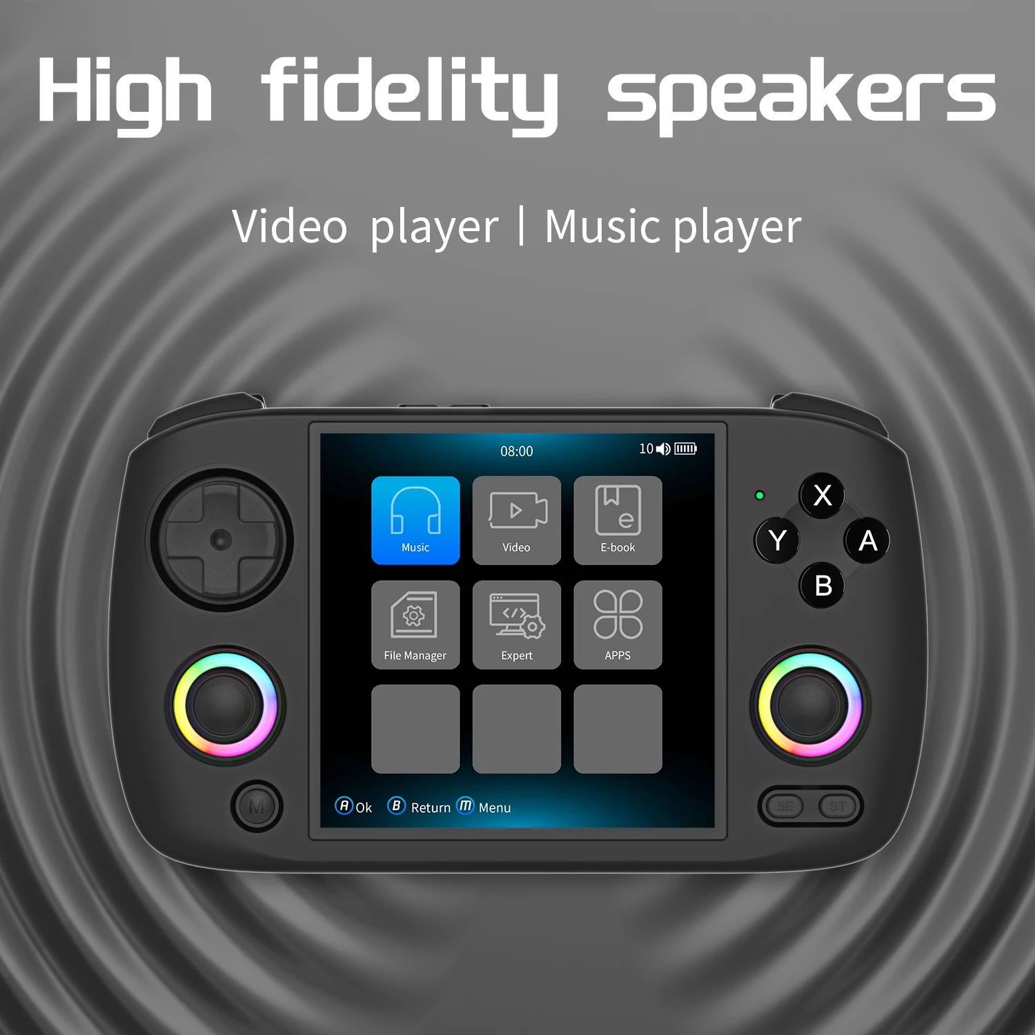 ANBERNIC RG Cubexx Retro Handheld Game Console 3.95" IPS 720*720 Screen Linux 64bit Support WiFi Bluetooth Streaming Video Games