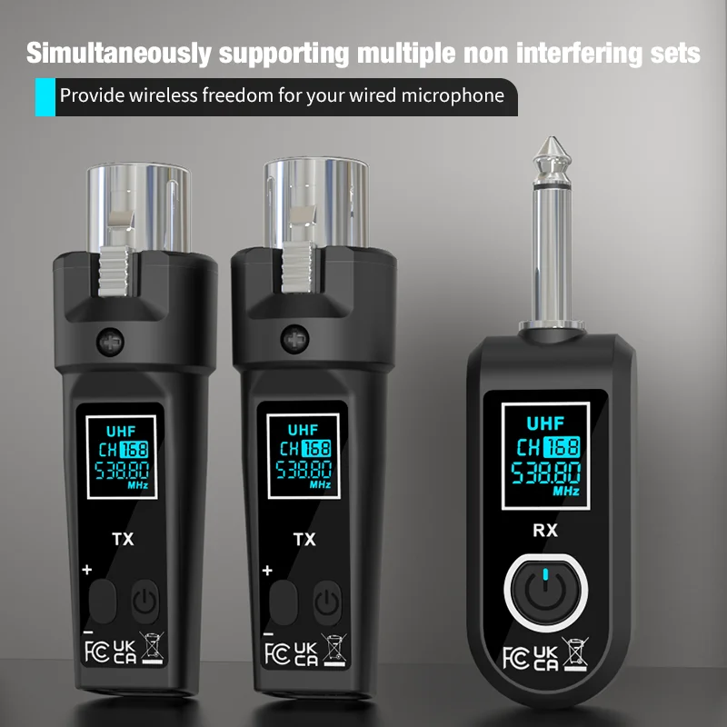 Microphone Converte XLR Transmitter and Receiver Wireless System Signal Adapter For Dynamic Mic Guitar Audio Mixer PA System