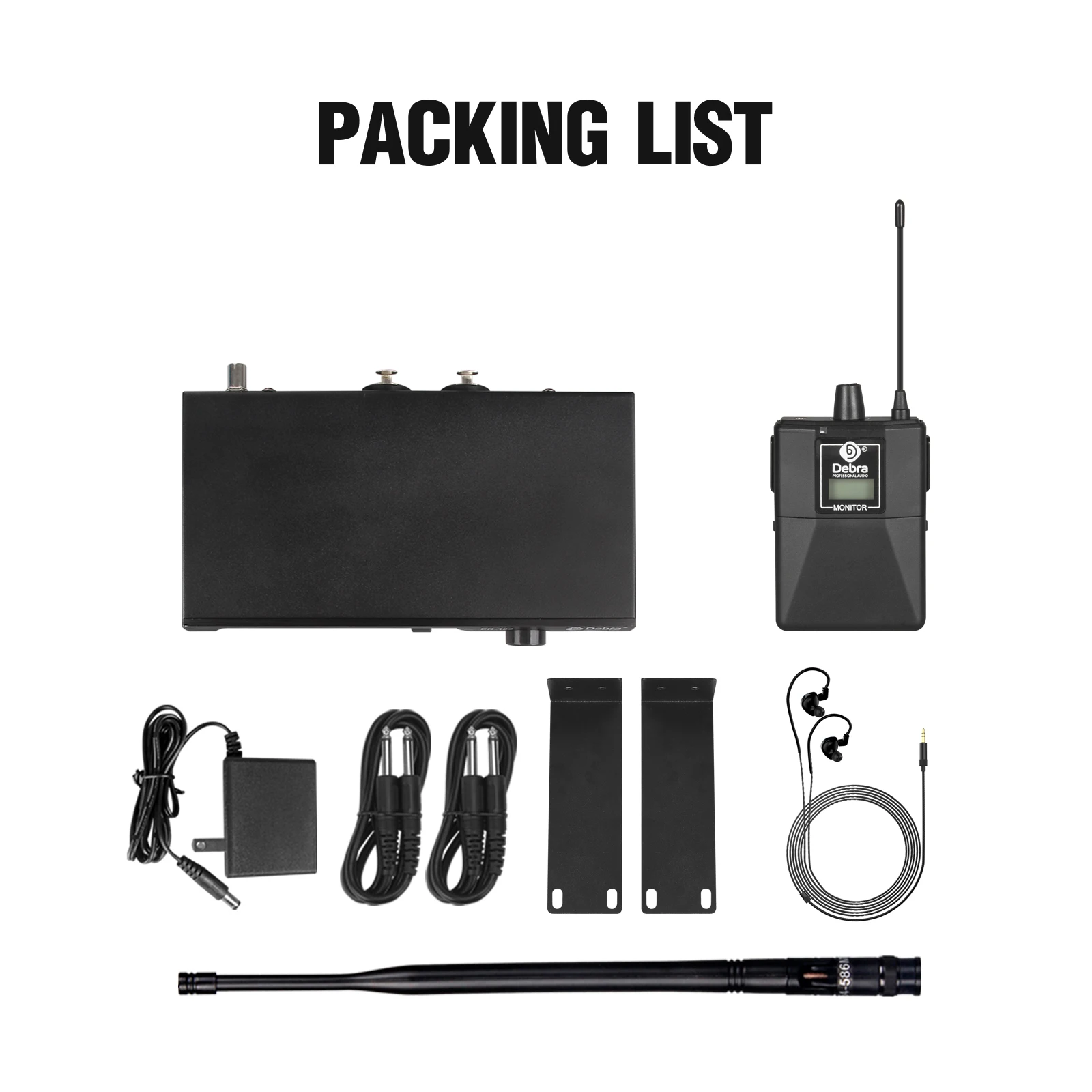 Debra ER-102 Professional Wireless In-Ear Monitor System, UHF band with Bluetooth 5.0 support, for stage performances, drummers
