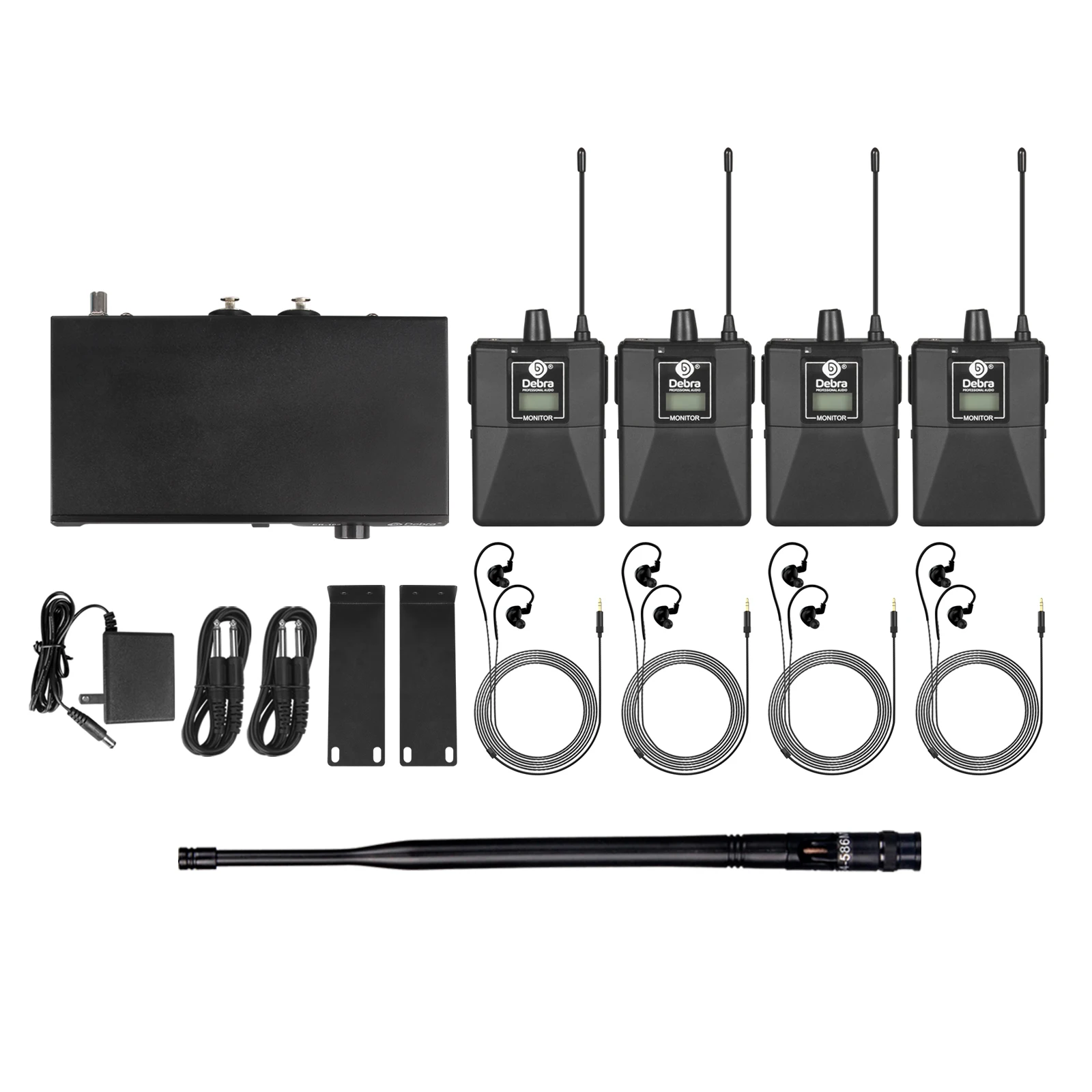 Debra ER-102 Professional Wireless In-Ear Monitor System, UHF band with Bluetooth 5.0 support, for stage performances, drummers