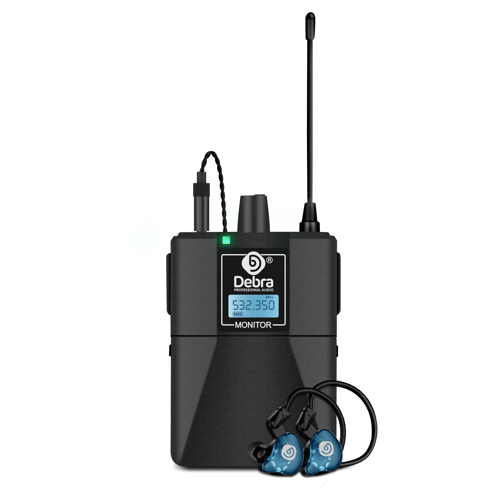 Debra ER-102 Professional Wireless In-Ear Monitor System, UHF band with Bluetooth 5.0 support, for stage performances, drummers