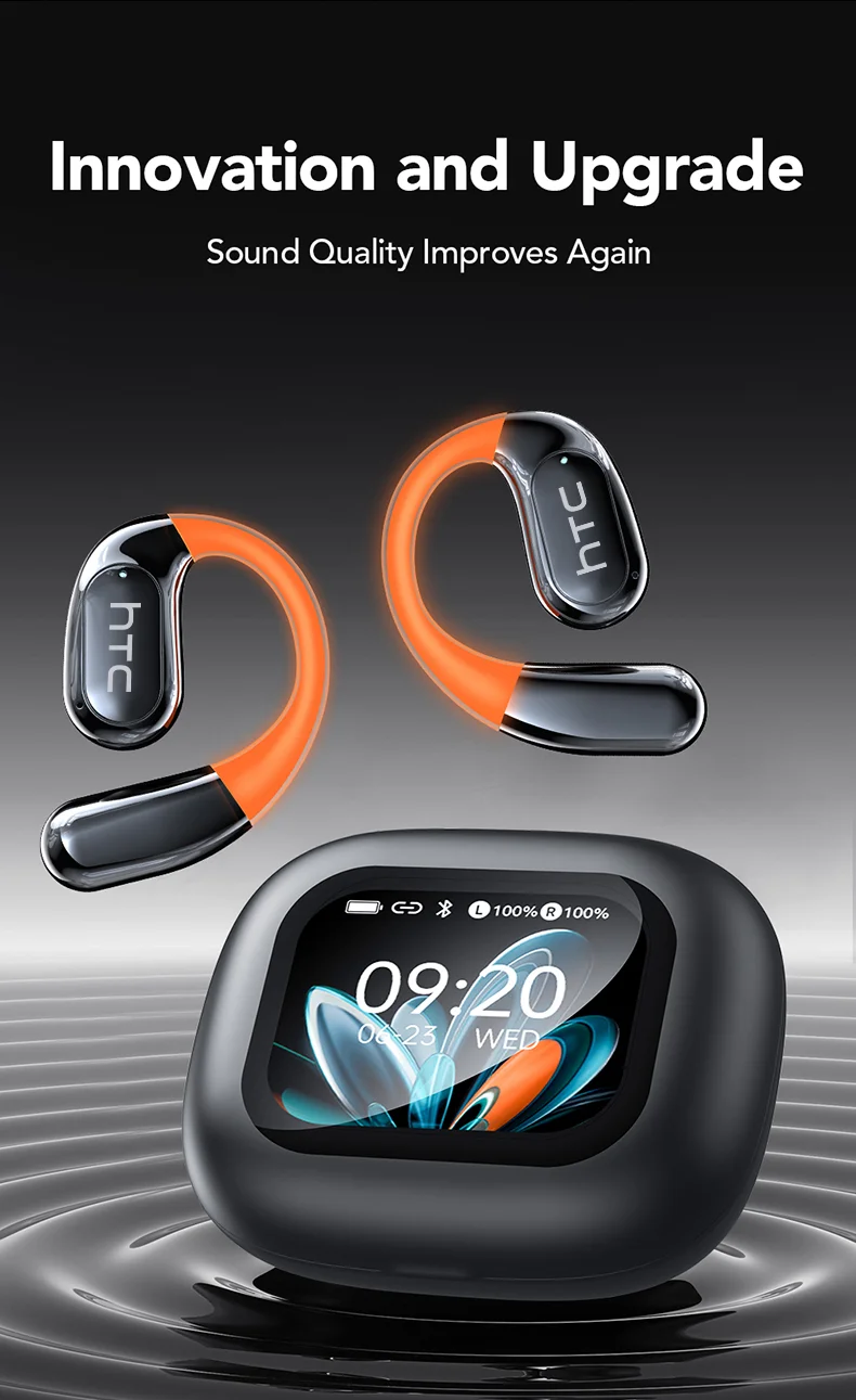 NE27 Bluetooth V5.4 Earphones OWS Sports Bluetooth Wireless Headphones AI Translator Earbuds LCD Touch Screen Open-Ear
