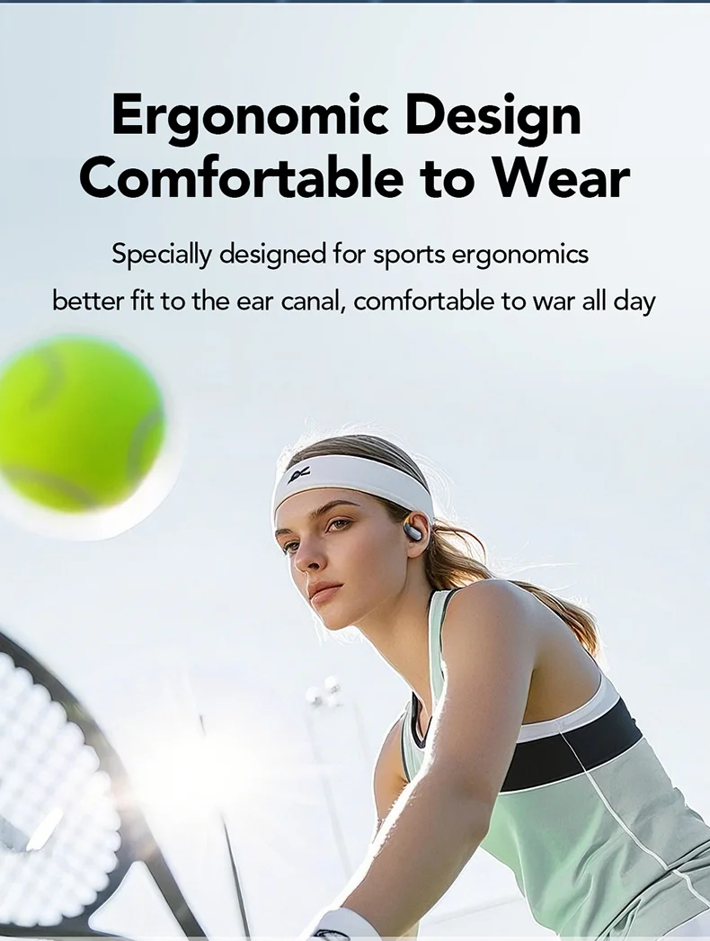 NE27 Bluetooth V5.4 Earphones OWS Sports Bluetooth Wireless Headphones AI Translator Earbuds LCD Touch Screen Open-Ear