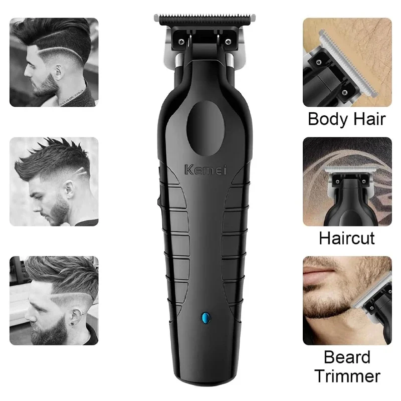 Kemei KM-2299 KM-2024 Professional Barber Cordless Electric Hair Clippers USB Rechargeable Hair Trimmers Hair Cutting Machine