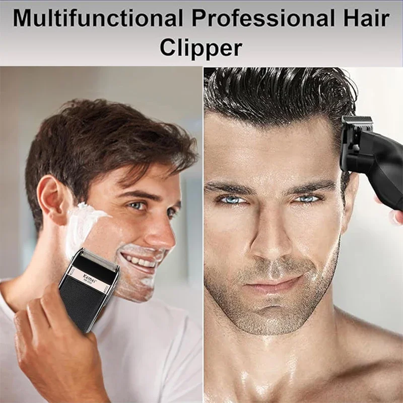 Kemei KM-2299 KM-2024 Professional Barber Cordless Electric Hair Clippers USB Rechargeable Hair Trimmers Hair Cutting Machine