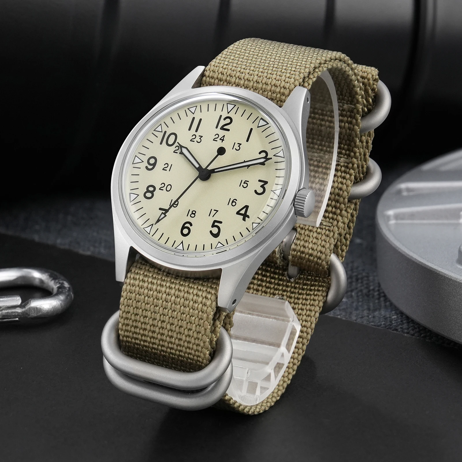 Militado ML07 Military Watch VH31 Quartz Movement Sapphire Crystal Luminous AR Coating Vintage Watches 100m Waterproof