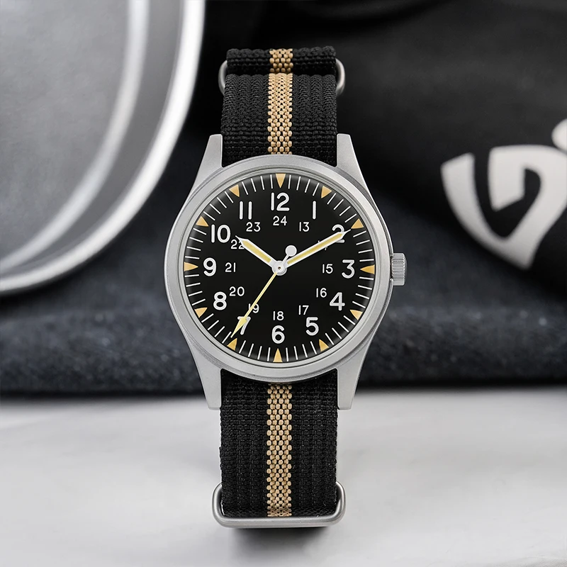 Militado ML07 Military Watch VH31 Quartz Movement Sapphire Crystal Luminous AR Coating Vintage Watches 100m Waterproof