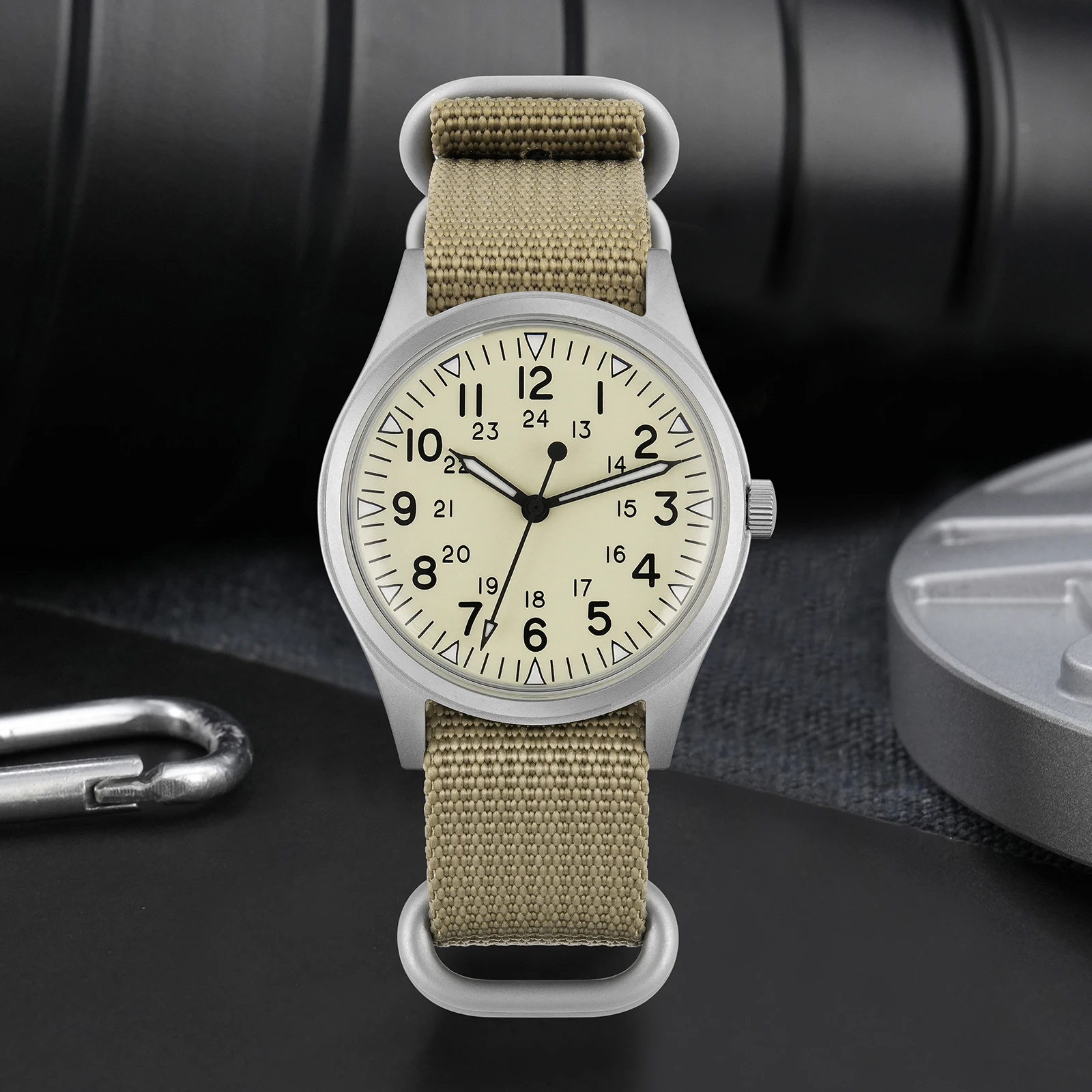 Militado ML07 Military Watch VH31 Quartz Movement Sapphire Crystal Luminous AR Coating Vintage Watches 100m Waterproof