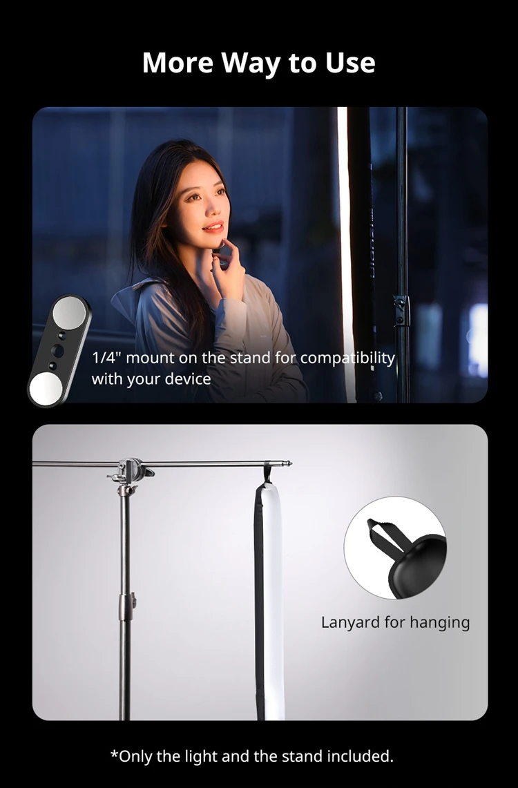Ulanzi UA20 20W Portable Air Tube Light Foldable Bi-color Fill Light for Live-streaming Outdoor Fill Light Air Tube Light