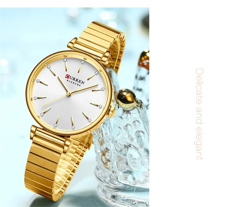CURREN 9081 Advanced Elegant Women's Quartz Watch Waterproof Stainless Steel Strap Business Women's Watch Relojes De Mujer