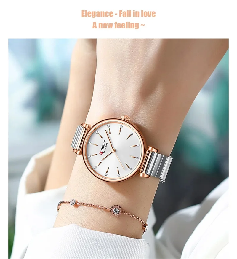 CURREN 9081 Advanced Elegant Women's Quartz Watch Waterproof Stainless Steel Strap Business Women's Watch Relojes De Mujer