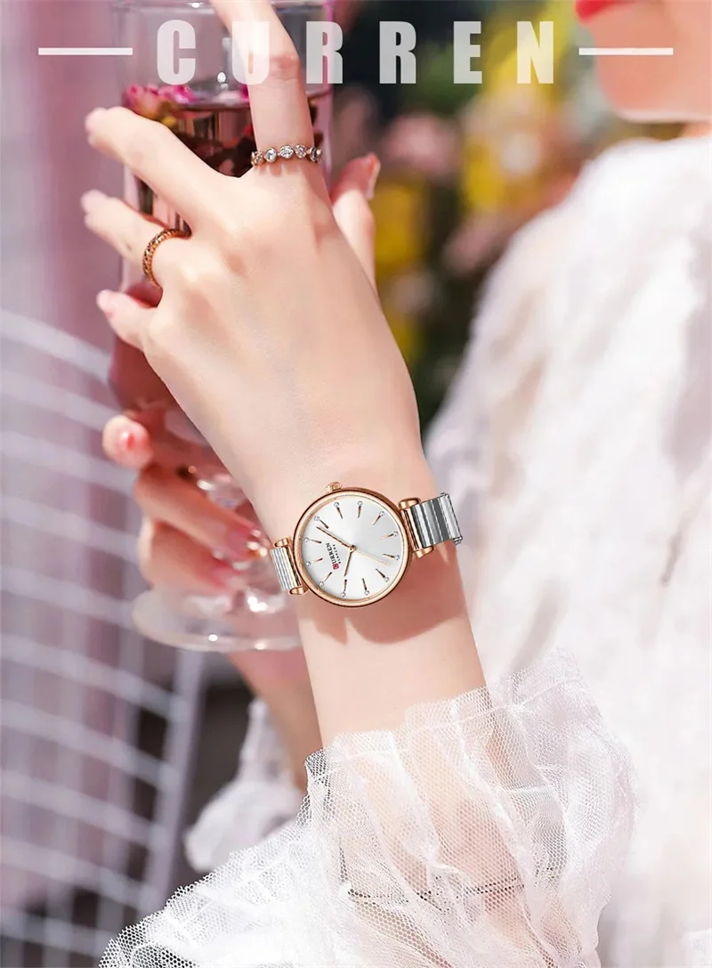 CURREN 9081 Advanced Elegant Women's Quartz Watch Waterproof Stainless Steel Strap Business Women's Watch Relojes De Mujer