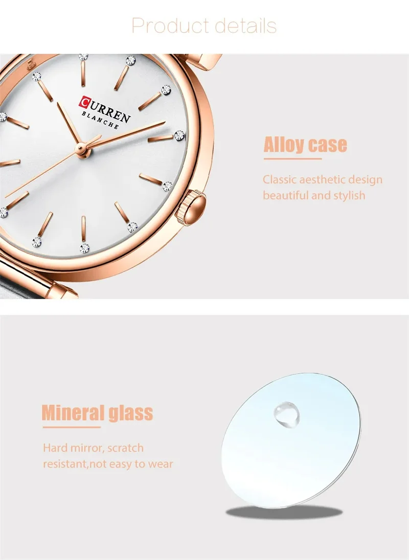 CURREN 9081 Advanced Elegant Women's Quartz Watch Waterproof Stainless Steel Strap Business Women's Watch Relojes De Mujer
