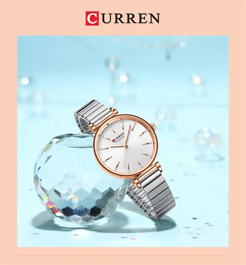CURREN 9081 Advanced Elegant Women's Quartz Watch Waterproof Stainless Steel Strap Business Women's Watch Relojes De Mujer