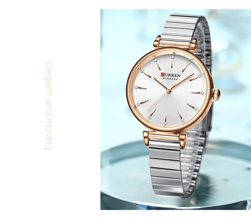 CURREN 9081 Advanced Elegant Women's Quartz Watch Waterproof Stainless Steel Strap Business Women's Watch Relojes De Mujer