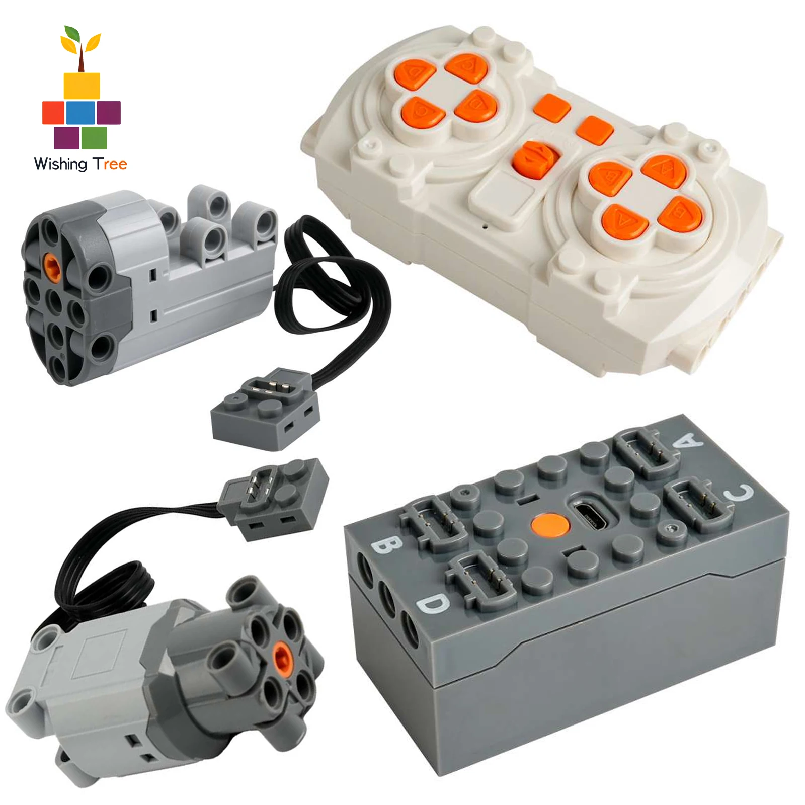 APP Programmable Building Blocks Kit with Servo Motor & 8-Speed Remote Control, Compatible PF MOC System