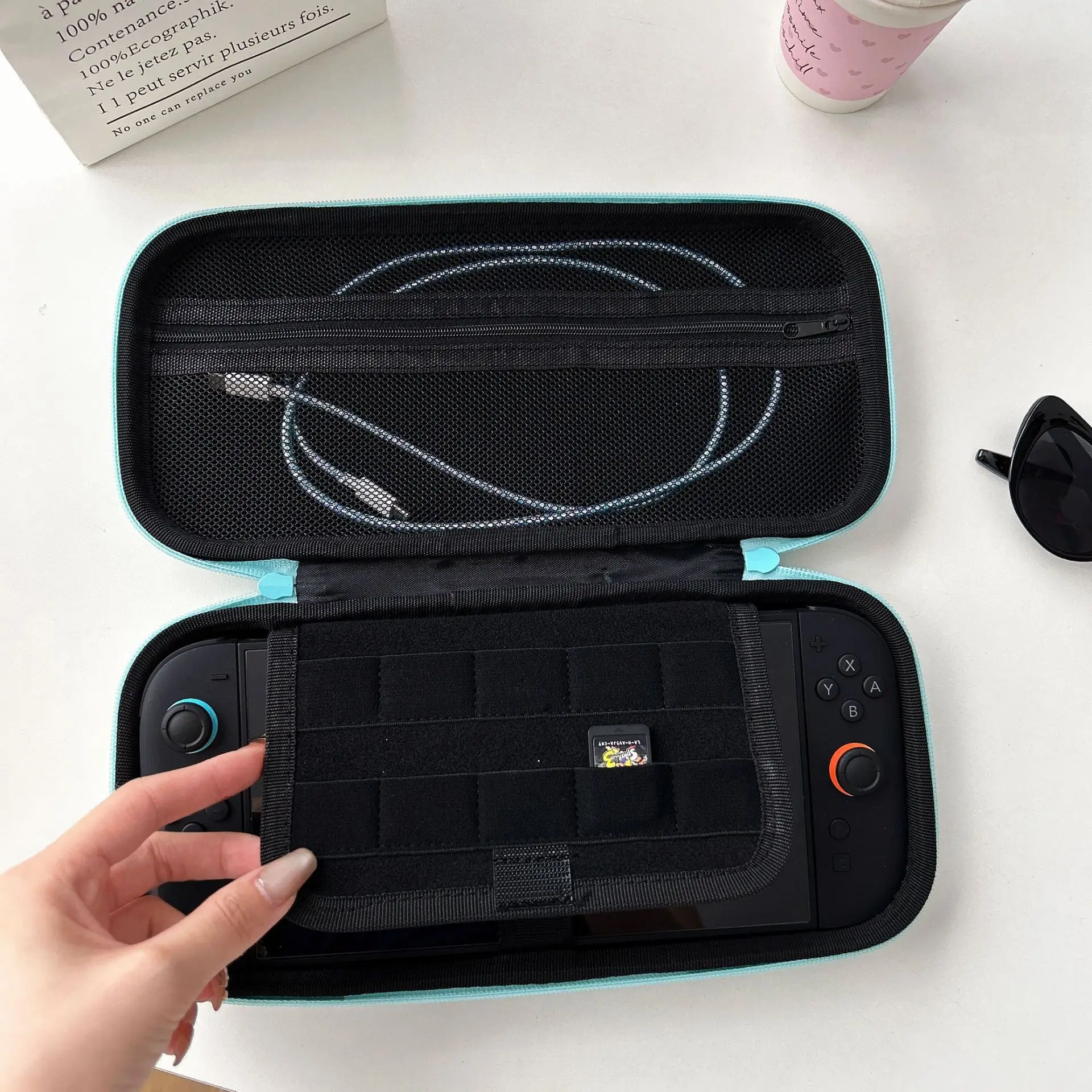 Cartoon Leather Switch2 Storage Bag, Nintendo NS2 Game Console Hand-held Lanyard Bag, Switch2 Storage Box