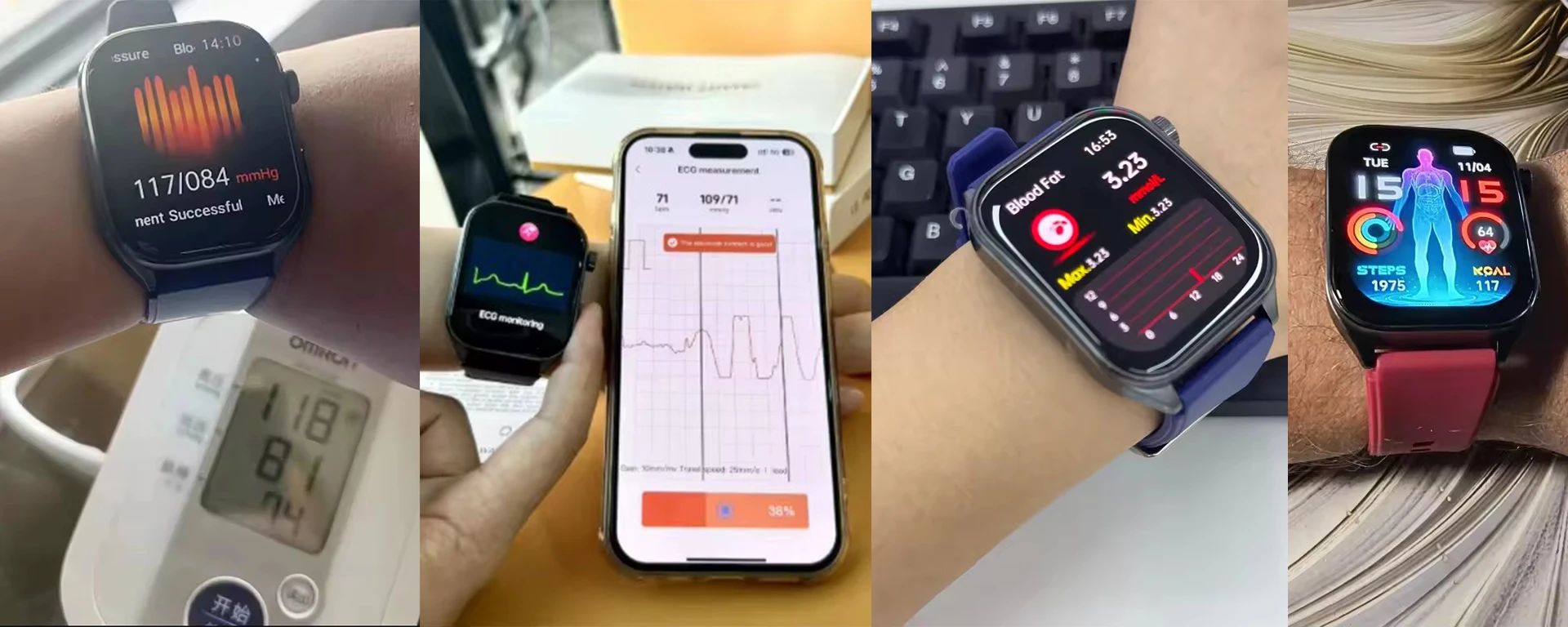 2026 New 650nm Laser Therapy Health Smartwatch Men ECG Blood Pressure Lipid Uric Acid Bluetooth Call Smart Watch For Android IOS