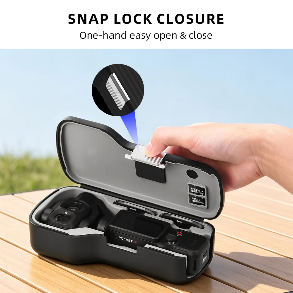 BRDRC Carrying Case for DJI Pocket 4P Camera Storage Box Protective Case ABS Hard Shell Lens & Screen Guard Accessories