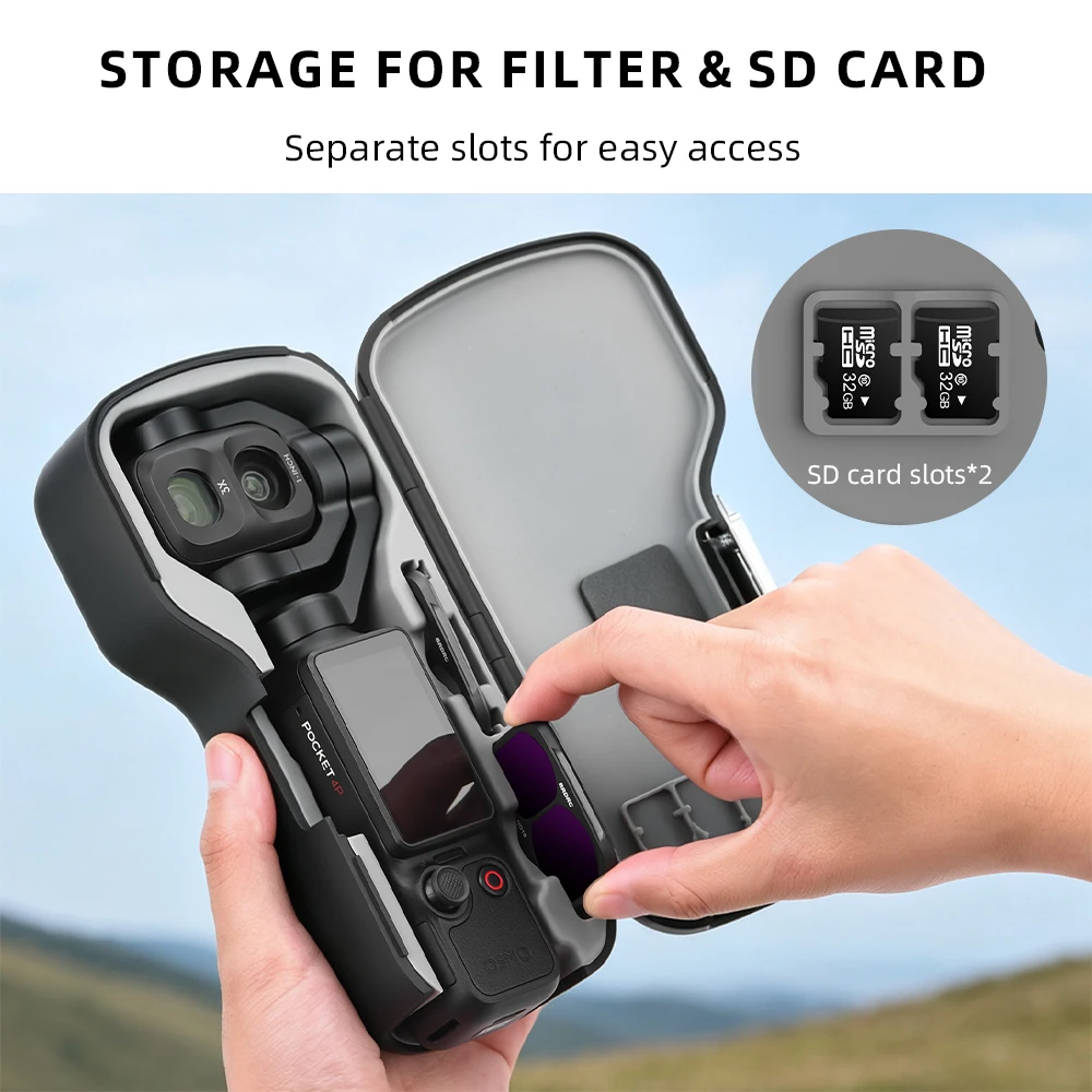 BRDRC Carrying Case for DJI Pocket 4P Camera Storage Box Protective Case ABS Hard Shell Lens & Screen Guard Accessories