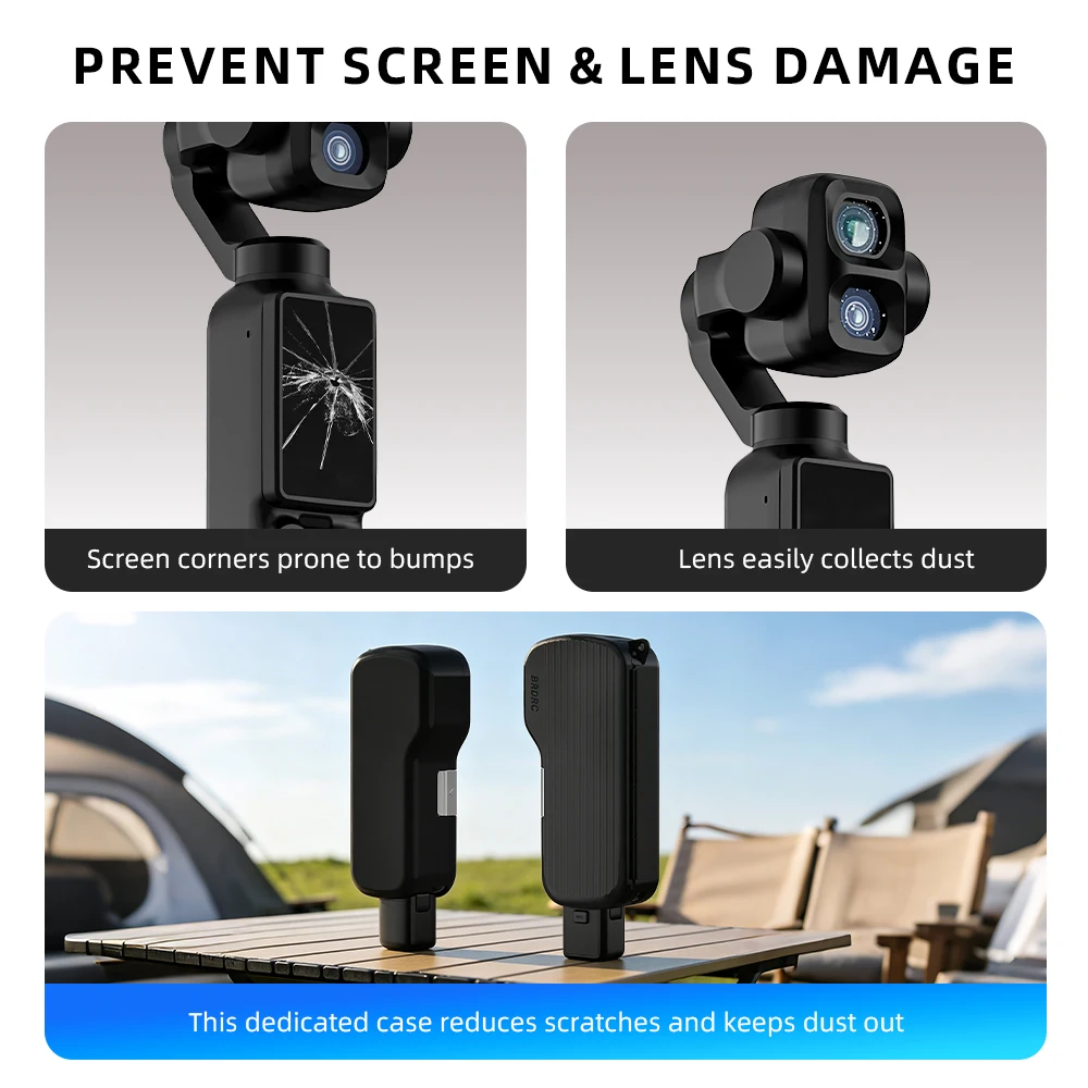 BRDRC Carrying Case for DJI Pocket 4P Camera Storage Box Protective Case ABS Hard Shell Lens & Screen Guard Accessories