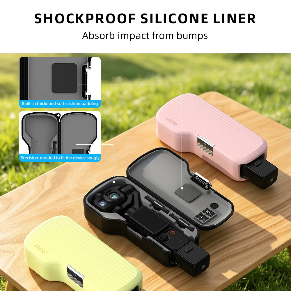 BRDRC Carrying Case for DJI Pocket 4P Camera Storage Box Protective Case ABS Hard Shell Lens & Screen Guard Accessories