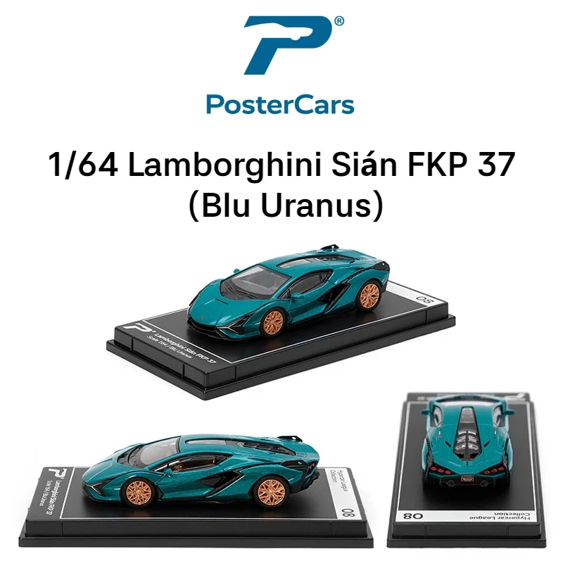 Postercars 1:64 Super Sport Racing Rally Toy Car Model Hypercar League Diecast Vehicle Miniature Free Wheels Display Collection