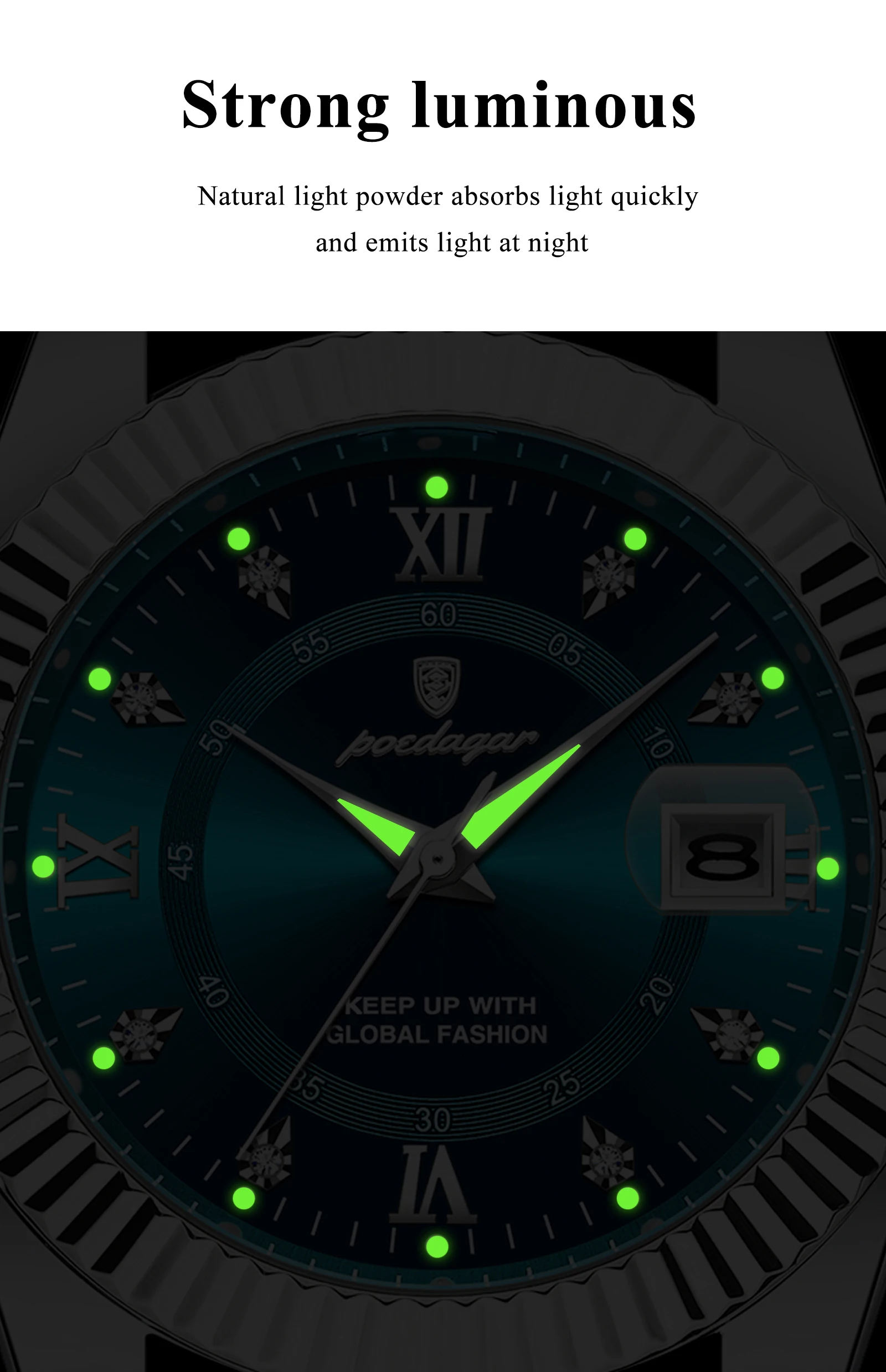 POEDAGAR Original Men Wristwatch Waterproof Luminous Date Business Man Clock Stainless Steel Quartz Military Men's Watches Reloj