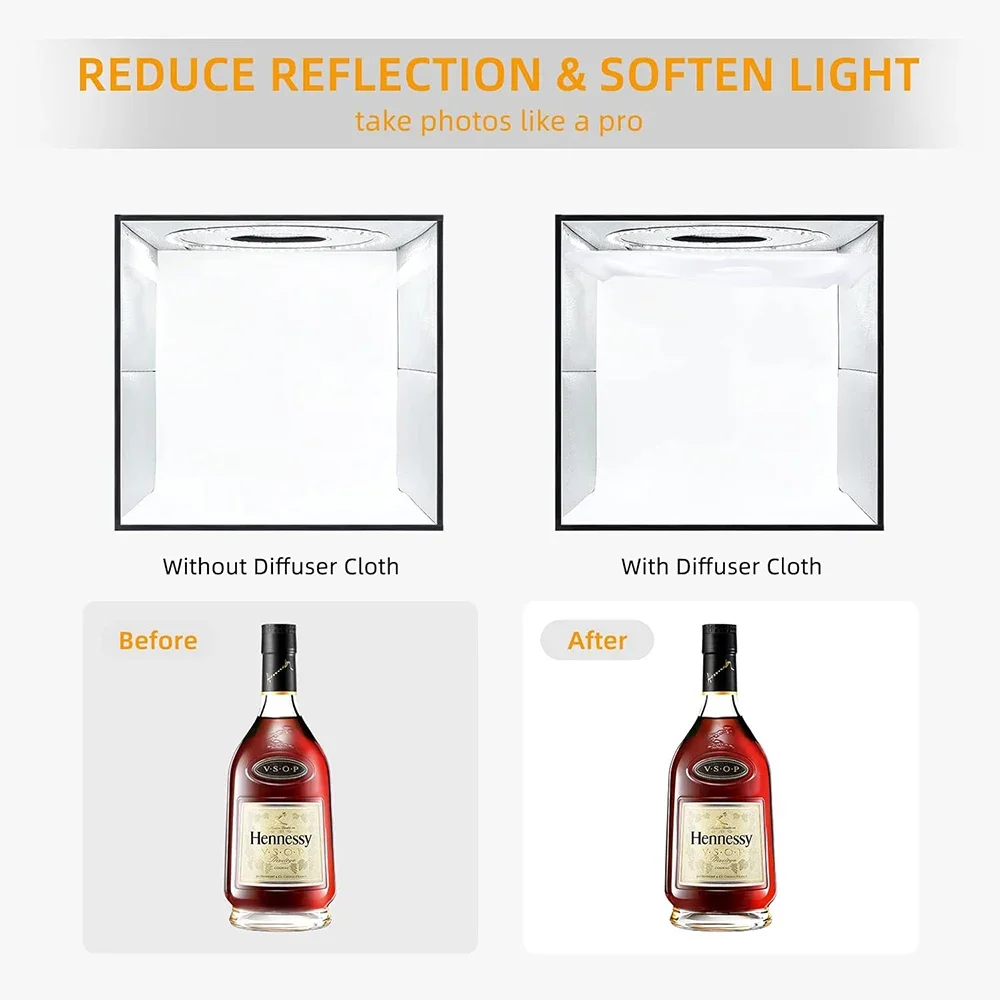 Lightdow Photo Studio Light Box Kit 12"x12"(30x30x30cm) with 120pcs LEDs 6 Backdrops for Photography Portable Dimmable Versatile
