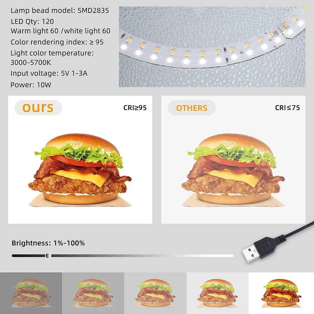 Lightdow Photo Studio Light Box Kit 12"x12"(30x30x30cm) with 120pcs LEDs 6 Backdrops for Photography Portable Dimmable Versatile