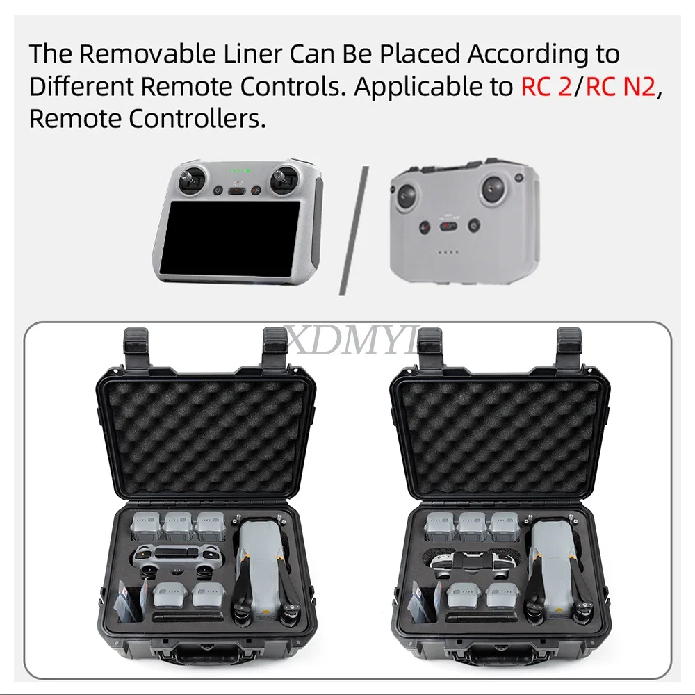 For DJI Air 3/AIR 3 S Portable Suitcase Hard Case Explosion-proof Carrying Box for DJI RC 2/RC N2/RC N3 Controller Accessories