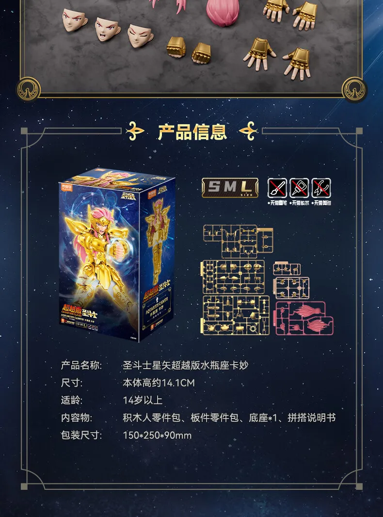 BLOKEES Original Saint Seiya Gemini Shaka Shun PISCES Aphrodite Andromeda CHAMPION CLASS Action Figure Assembly Model Toys Gift