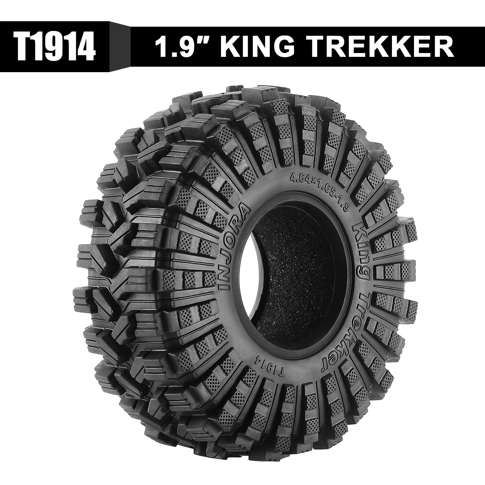 INJORA King Trekker 1.9" All Terrain Tires for 1/10 RC Crawler (118*42mm) (S5)