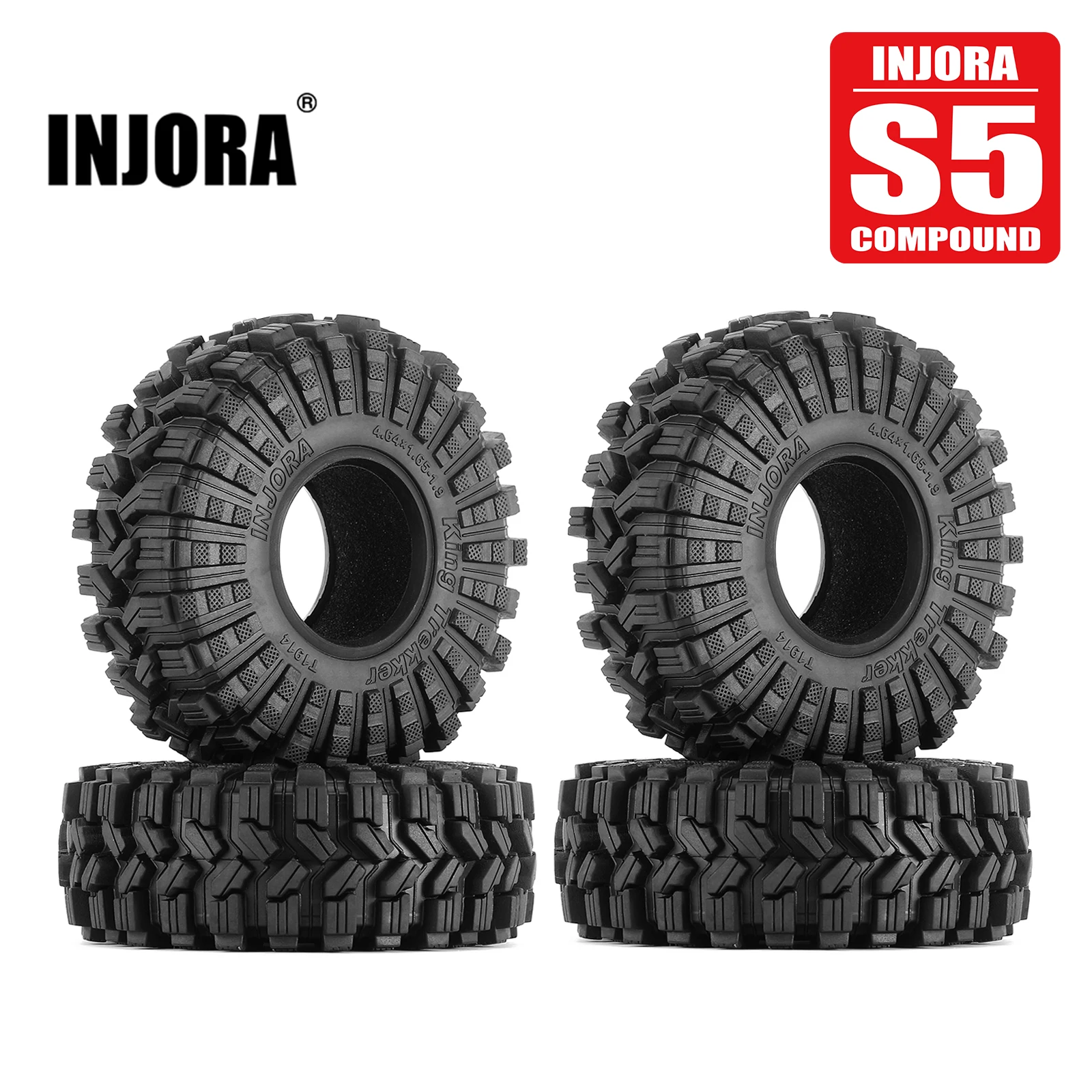 INJORA King Trekker 1.9" All Terrain Tires for 1/10 RC Crawler (118*42mm) (S5)