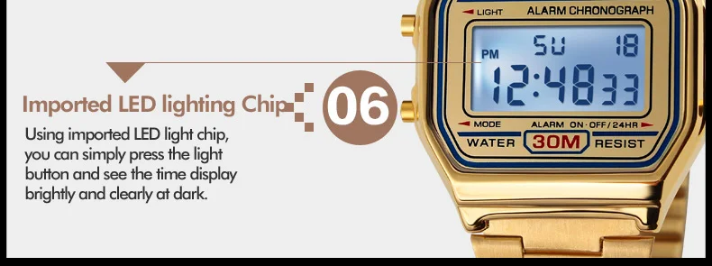 New Business Men Retro Watch Waterproof Electronic Watch Fashion Personality's Watch Thin Strip Relogio Masculino Digital SKMEI