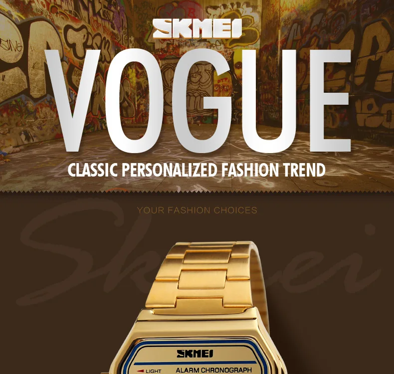 New Business Men Retro Watch Waterproof Electronic Watch Fashion Personality's Watch Thin Strip Relogio Masculino Digital SKMEI