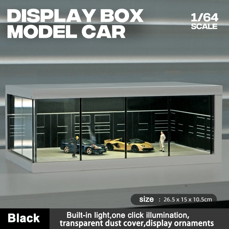 1/64 Model Parking Space Car Parking Space with lights Simulated decoration scene (figures and cars not included)