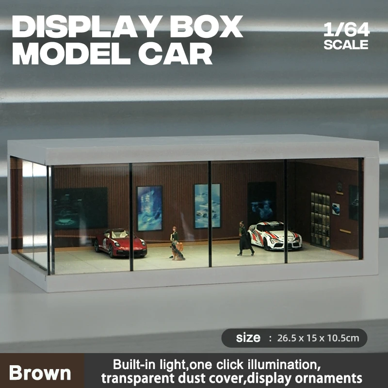 1/64 Model Parking Space Car Parking Space with lights Simulated decoration scene (figures and cars not included)