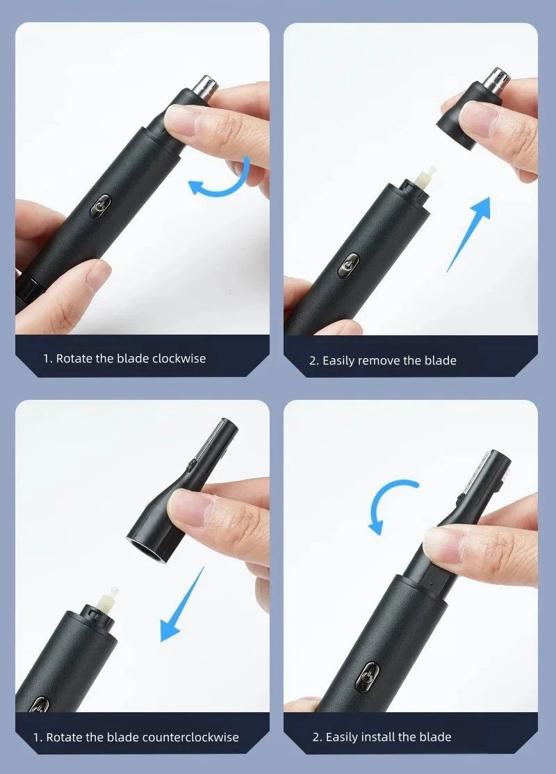 2025 XIAOMI New 3 in 1 Electric Rechargeable Nose Ear Hair Trimmer for Men Painless Sideburns Eyebrows Beard Hair Clipper Shaver