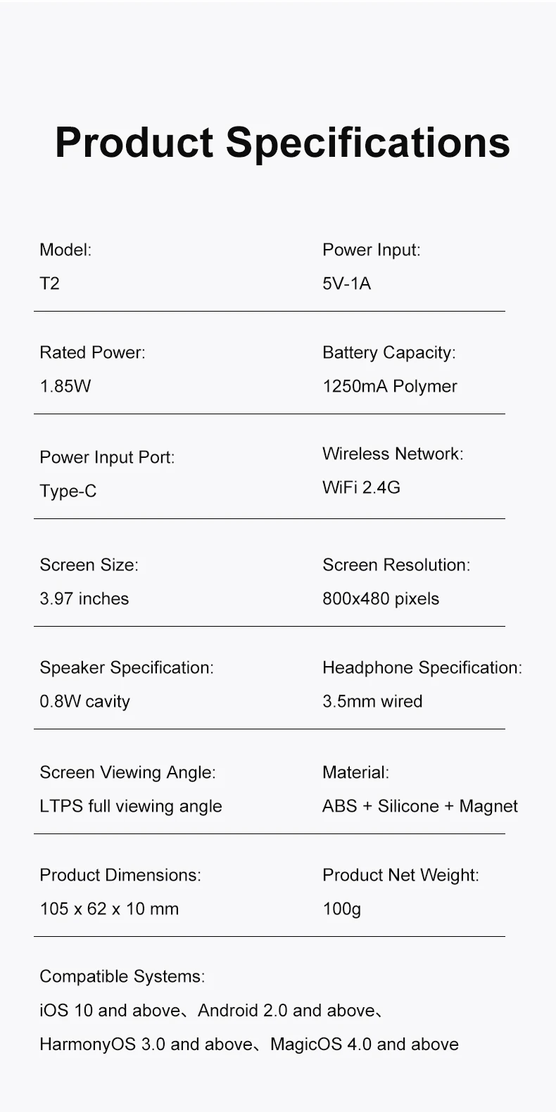 Magnetic Phone Monitor - Real-Time Selfie/Rear Cam - 4K Streaming Assistant - Wide Angle - Fits Most Phones