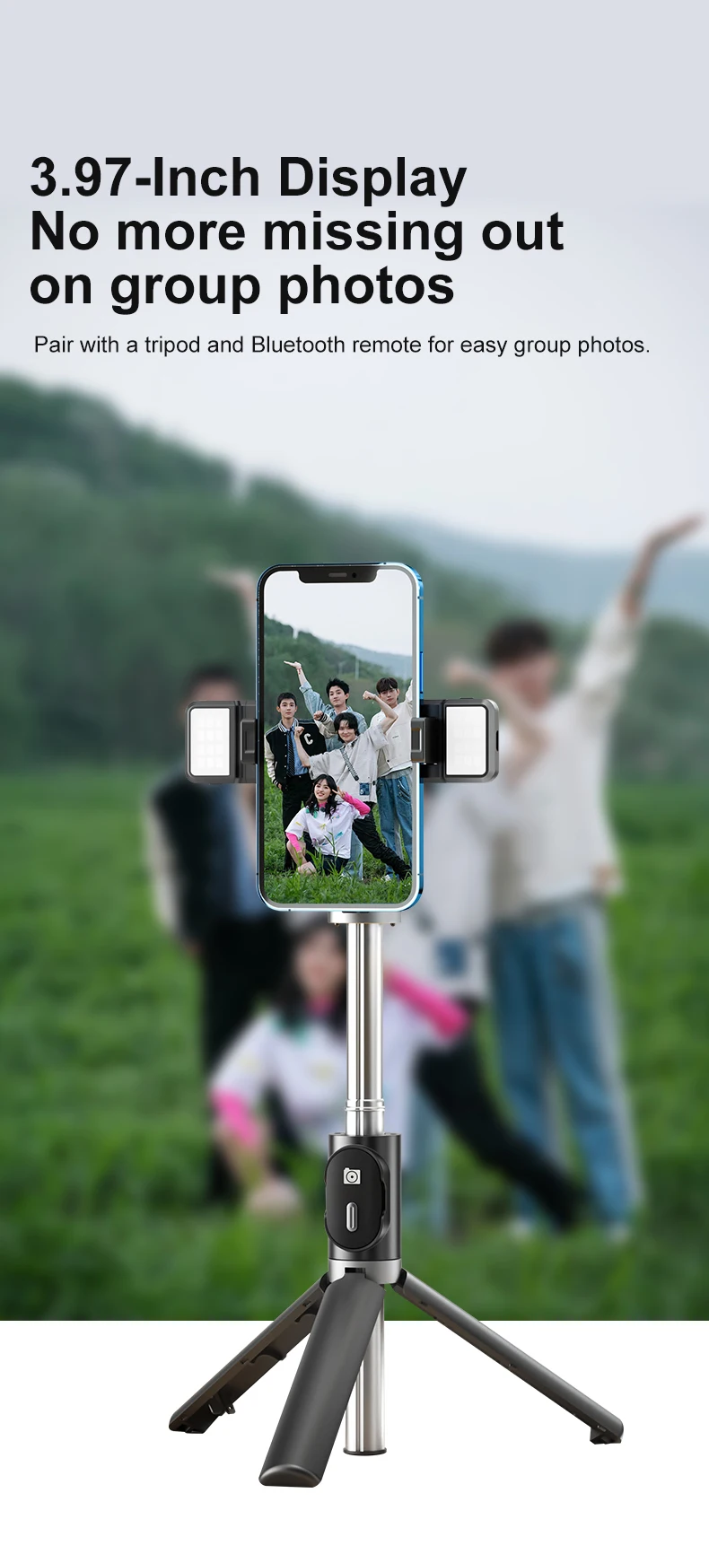 Magnetic Phone Monitor - Real-Time Selfie/Rear Cam - 4K Streaming Assistant - Wide Angle - Fits Most Phones