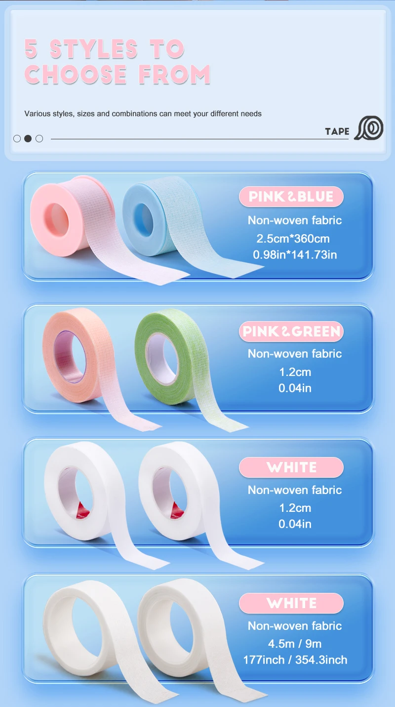 Wholesale Eyelash Extension Tape Under Eye Patches Easy to Tear Micropore Tape Professional Lashes Tape Sensitive Skin Using